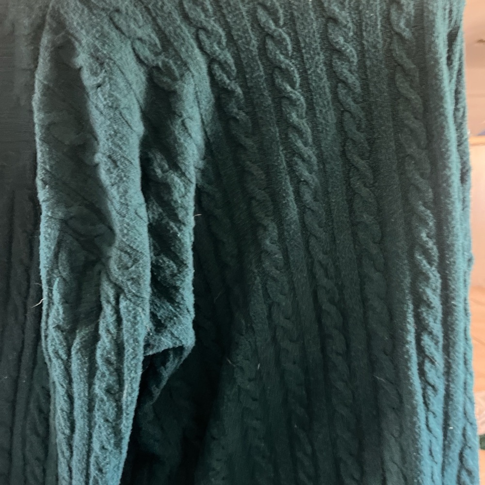 Hollister Dark Green Cable Knit Sweater